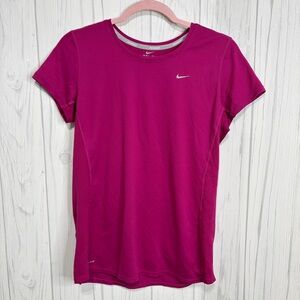 NIKE Women’s Dri-Fit Running Tee in Magenta, Large